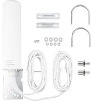 BOOBRIE 4G 5G LTE Antenna High Gain 10dBi OmniDirectional Outdoor Antenna SMA TS9 Connector 698-2700 3300-3800MHz WiFi Outdoor Dual SMA Male 16.4Ft RG58 Cable for Cellphone 3G/4G/5G LTE Router