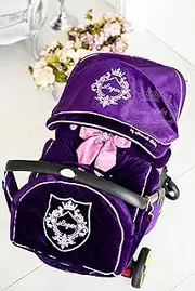 Violet & Purple-Themed Girl's CARSEAT Accessories: COMPADIBLE with DOONA CAR SEAT, Designer Canopy, and Personalized Diaper Bag