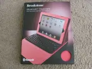 Brookstone Bluetooth Keyboard w/ Tech-Grip Case for iPad Tablets (2/3/4Gen) Pink