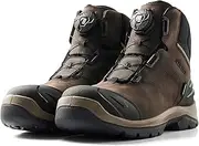[BLÅKLÄDER] 2255 Elite 6" Freelock Boot – Brown/Black, Durable Full-Grain Leather, Composite Toe, Puncture Resistant, Slip Resistant, Quick Lace System & Electrical Hazard Protection,