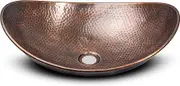 Monarch Abode 17086 Copper Hand Hammered Harbor Bathroom Vessel Sink (19 inches) - Copper Bathroom Sink - Copper Vessel Sinks for Bathrooms - Hammered Copper Sink for Bathroom - Copper Sink Vessel