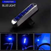 USB Rechargeable Bike Light for Mountain Bikes, 5 LED High Brightness Safety Front Rear Light, Night Riding Warning Lamp Blue