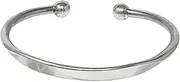 [VN Jewelry] Men's Solid 925 Sterling Silver Torque Bangle Bracelet - Plain Silver Bracelet for Men