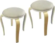 Stackable Stools, round Wooden Bentwood Stools Padded Seat Backless Chairs for H