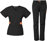 [CDM Plus] Medical Scrubs Set - V-Neck Top & Multi-Pocket Bottoms for Healthcare Professionals - Premium Quality Medical Scrubs - Comfortable Fit - Stylish & Durable Scrubs