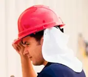 New USA Made Helmet Hard Hat White Cotton Cloth Neck Shield Sun Heat Protection