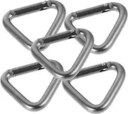 POPETPOP Heavy Duty Aluminum Carabiner Clips 5 Pcs Set Versatile for Hiking Climbing Stroller More