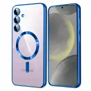 For Samsung Galaxy S24 FE MagSafe Magnetic Case with HaloLock Shockproof Military Grade Protection Scratch Resistant Back Protective Cover (Blue)