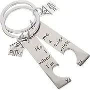 [VALICLUD] 2Pcs Decorative Metal Keychain for Home present Unique Housewarming Ornament Durable Keyring for Bags Purses Keys with Box Packaging