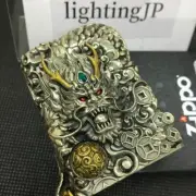 Zippo 3D Dragon Beast Etching Metal Jacket Bell Silver Brass Heavy Lighter