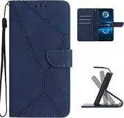 Compatible with Google Pixel 6 Pro 5G Cover,Compatible with Google Pixel 6 Pro 5G Stand Flip Card Slot Magnetic Closure Blue