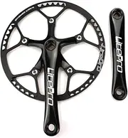 [CYSKY] Single Speed Crankset Set 53T 56T 58T 170mm Crankarms 130 BCD Litepro Folding Bike Crankset with Protective Cover for Single Speed Bike, Track Road Bicycle, Fixed Gear, Fixie, Dahon