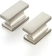 Ravinte Hardware 5 Pack Brushed Nickel Cabinet Pulls - 1.46 Inch Silver Kitchen Handles for Cabinets & Cupboards, Single Inch Hole Centers Knobs, Solid Satin Nickel Heavy Duty Cabinet Hardware