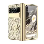 For Google Pixekl Fold Case with Hinge Protection Plating Frame Kickstand Cover