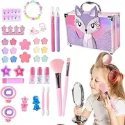 Girls Makeup Set, Children's Makeup Play Set, Princess Cosmetic Playset for Girls, Educational Toddler Facial Make Up Pretend Toys