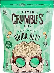 Uncle Crumbles Gluten Free Quick Oats, Kosher, Non-GMO Project Verified, 24oz Resealable Bag (Pack of 1)