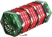 Professional 20 Buttons Accordion Concertina with Carry Bag, Entry Level Keyboard Instrument, for Adults Beginners Students, Fascinating Softer Sound (Color : Green)