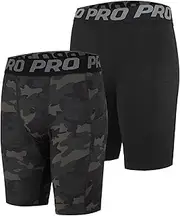 [DANI CHINS] Men's Athletic Compression Shorts Active Workout Sports Running Gym Performance Underwear with Pockets