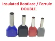 .Cabac Bootlace Pin Crimp Ferrule Insulated - DOUBLE - Wire sizes : 1.7mm-2.8mm