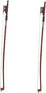 Hoement 2Pcs Violin Bow Replacement Violin Bow with Natural Horsetail Hair for Beginner Practice Instrument Parts for Improved Tone and Balance