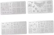 4pcs Halloween Skull Ghost Nail Stamping Plates Halloween Nail Art Stamping Plates Halloween Printing Stencil for Diy Manicure