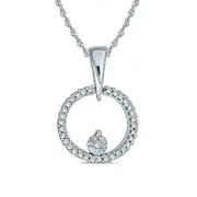 0.1 CT. T.W. Natural Diamond Circle Pendant in Sterling Silver