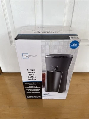 NIB Mainstays Single Serve Iced Coffee Maker. Includes 20 Tumbler w/ Lid & Straw