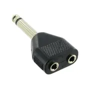 2x 3.5mm Stereo Female to 6.35mm 1/4 inch Mono Male Jack Plug Adaptor