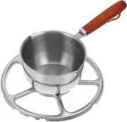 Stainless Steel Hot Oil Pan Small Pan Small Pot Milk Coffee Pod Maker Tiny Spoon Mini Cooking Pot Mini Hot Pot Food Cookware Small Cooking Pot Small Butter Warmer Pot Silver Generic