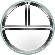 Nuhjytgf Stainless Steel Kids Plates, Kids Dinnerware Set, Divided Serving Tray, Three-Compartment Design, Non-Stick and Easy to Clean, 23.5x23.5x3cm for Baby Mealtime, School Lunch