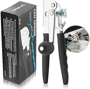 Commercial Can Opener Manual with Magnet,Heavy Duty Stainless Steel Handheld Smooth Edge Can Opener for Seniors for Kitchen Essentials, Camping, Bottle Opener