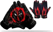 Football Gloves Receiver Ninja Stealth - Battle College Lineman Joker Ninja Stealth Football Gloves Elite Tacky Grip Palms Youth Kids Men Boys