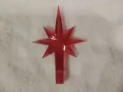 LARGE RED SNOWFLAKE STAR for Ceramic Christmas Tree/Topper. 3/8" Stem Diameter