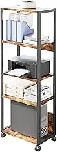 Printer Stand,Fax Machine Stand,5Tier Layers Storage Shelves,for Home Office Fax Machine Scanner Each Layer can Bear About 15kg(Brown)