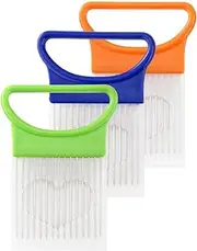 Linyongc 3Pcs Stainless Steel Onion Slice Holder and Tomato Slicer