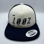 100% Motocross SnapBack Hat Cap Blue White
