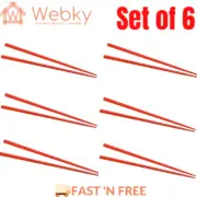 Chopsticks Lacquered Red Wooden Chinese Chopstick Wood D.Line - Set of 6 NEW