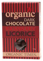 Organic Dark Chocolate (Raspberry Licorice) - 150g