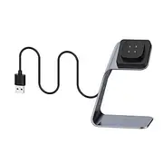 Magnetic Charger Dock Compat with Sense/Versa 3 Charger Stand Charging Cable Dock Station Base Cradle Watch Acc ories Grey