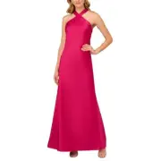 Aidan Mattox Womens Pink Satin Halter Evening Dress Gown 8 BHFO 8238