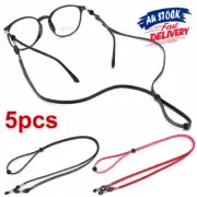 5Psc Sunglasses Eyeglass Holder Adjustable Strap Glasses String Neck Cord
