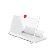 Desktop Foldable 3D Phone Screen Magnifier Video Movie Screen Amplifier for Smart Phone for iPhone for Samsung Xiaomi Huawei WHITE COLOR