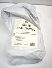 Simpli Magic Cotton Towel Set 24" x 46" White 6 Pack Bathware Absorbent