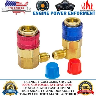 2x Car Air Condition Quick Connector A/C Manifold Gauge High/Low Coupler Adapter (for: Porsche)