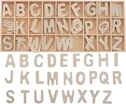 BCOATH 1 Set Wooden Letter Wood Numbers Slice Drawing Cutouts Wood Chips Blank Letter Cutout Cutout Decor Learning Unfinished Wood Letters Wood Slices Beige