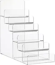 6 Layer Acrylic Purse Stand Wallet Holder Jewelry Glasses Display Rack Acrylic Storage Organizer Purse Display Shelf for Cosmetic Jewelry Glasses Wallet Figure Handbag
