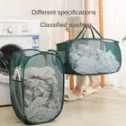 Mesh Folding Laundry Basket Mesh Breathable Storage Basket Bathroom