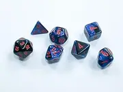 Chessex Gemini Mini-Polyhedral Die Set, Black-Starlight/Red (7 Piece)