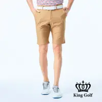 在飛比找momo購物網優惠-【KING GOLF】實體同步款-男款LOGO印花剪裁彈性短