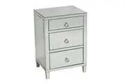 DA Glamour Mirrored 3 Drawer Bedside Table